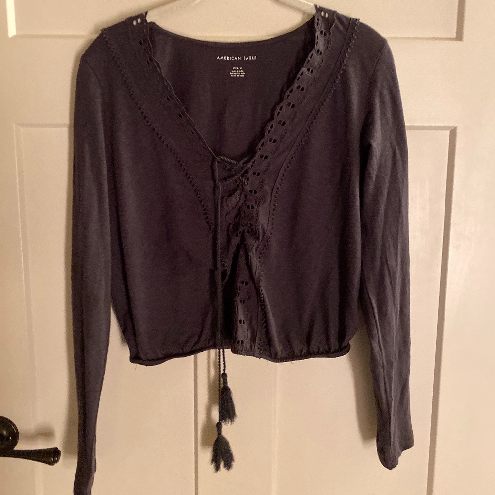 American Eagle Grey Blouse